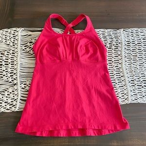 Prana pink cross cross back athletic tank top